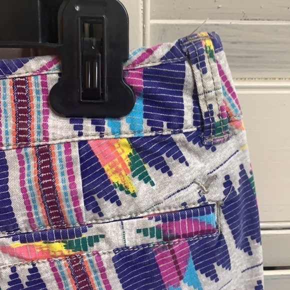 𝅺t33 American Eagle Midi Flat Front Aztec Printed Sz 4 Biho Festival Fair - Picture 11 of 16